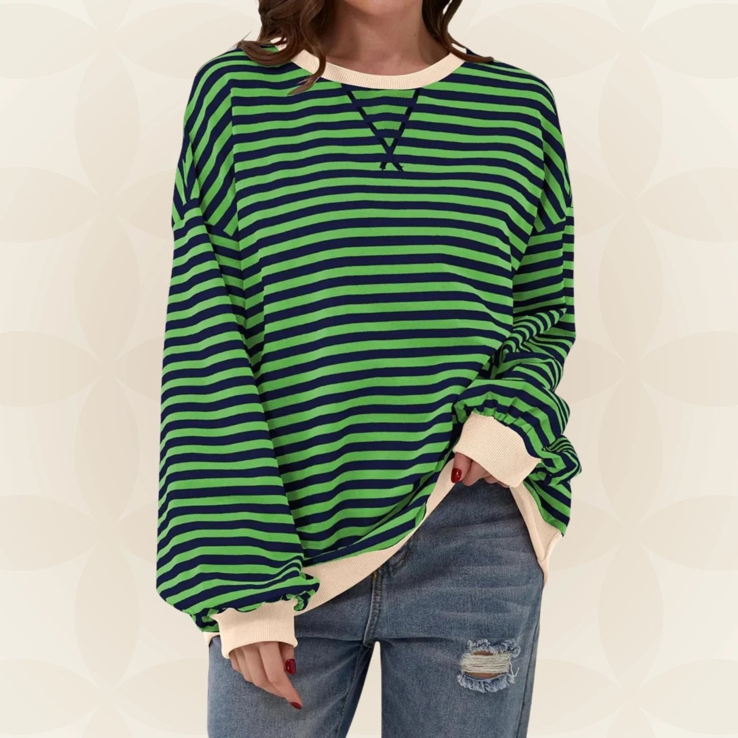 Karin | Streifenloser Lässiger Pullover