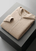 Hoodie mit Reißverschluss aus extrafeiner Merinowolle