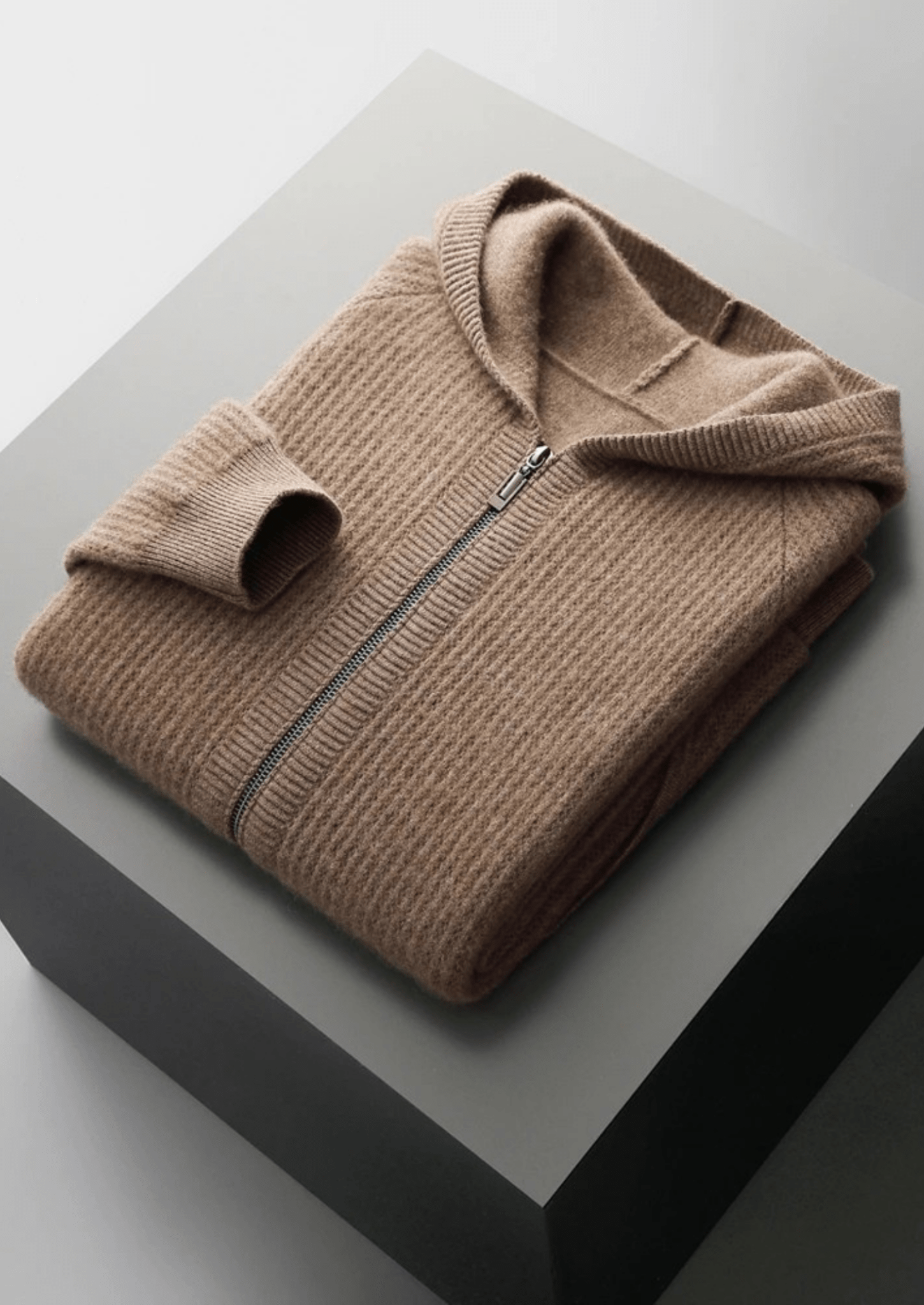 Hoodie mit Reißverschluss aus extrafeiner Merinowolle
