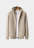 Hoodie mit Reißverschluss aus extrafeiner Merinowolle