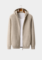 Hoodie mit Reißverschluss aus extrafeiner Merinowolle