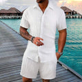 Herren Freizeit Set – Kurzarm Hemd & Shorts, Locker und Bequem für Strand und Freizeit
