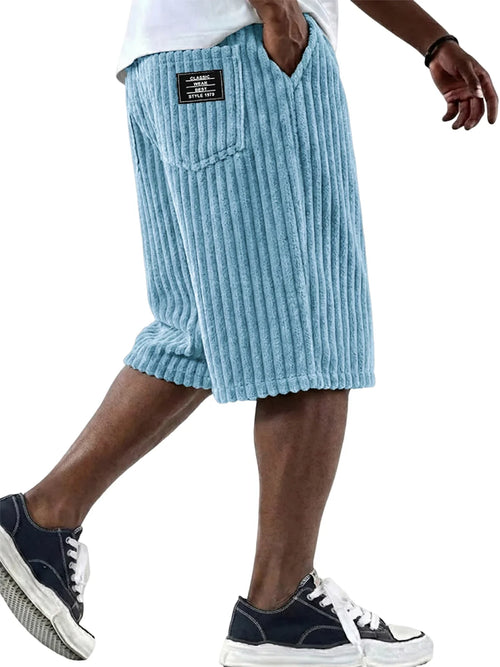 Cord-Shorts mit Stickdetail