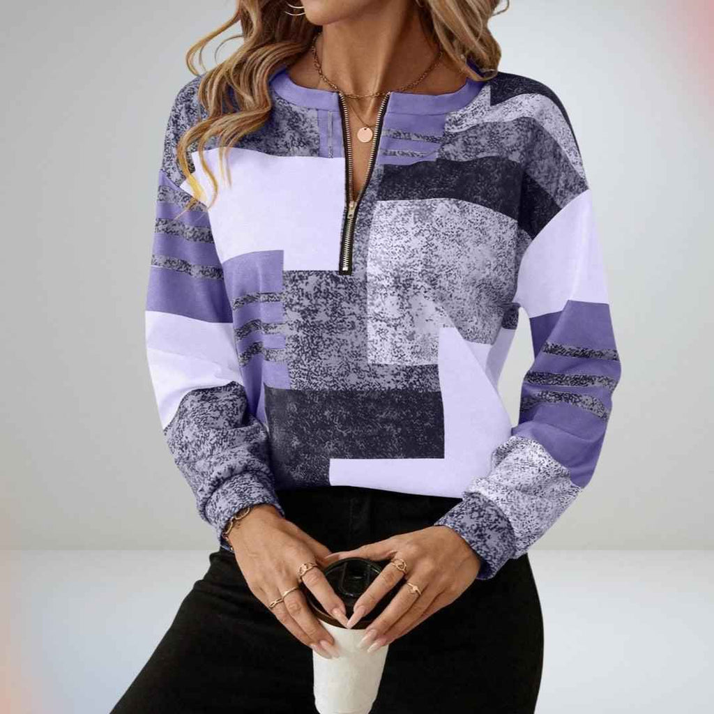 Schicker Pullover mit halbem Reißverschluss für mühelosen Stil Damen